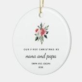 Erste Weihnachten als Nana und Papa | elegant Keramik Ornament (Links)