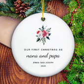 Erste Weihnachten als Nana und Papa | elegant Keramik Ornament