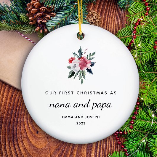 Erste Weihnachten als Nana und Papa | elegant Keramik Ornament