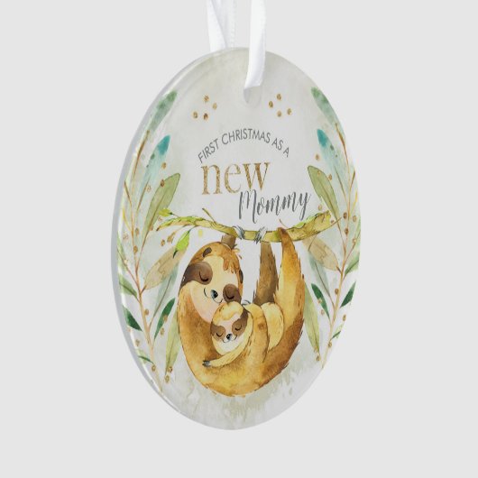 Erste Weihnachten als neuer Mama- oder Papageiensc Ornament (Vorderseite)