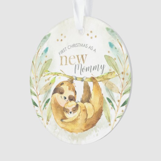 Erste Weihnachten als neuer Mama- oder Papageiensc Ornament (Vorderseite)