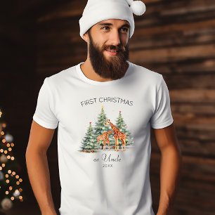 Erste Weihnachten als Niedliche Giraffenfamilie im T-Shirt