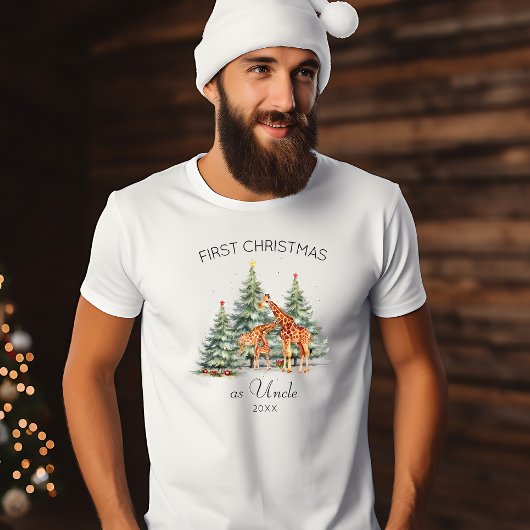 Erste Weihnachten als Niedliche Giraffenfamilie im T-Shirt