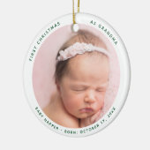 Erste Weihnachten als Oma Baby Foto Keramik Ornament (Links)
