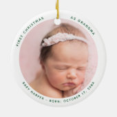 Erste Weihnachten als Oma Baby Foto Keramik Ornament (Hinten)