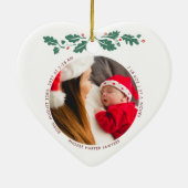 Erste Weihnachten als Oma Baby Fotos Keramik Ornament (Hinten)