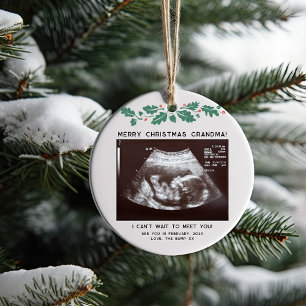 Erste Weihnachten als Oma Baby Scan Ankündigung Keramik Ornament