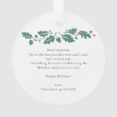 Erste Weihnachten als Oma Baby Sonogram Keepake Ornament (Rückseite)