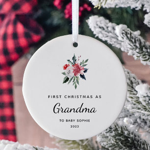 Erste Weihnachten als Oma Einfach und elegant Keramik Ornament