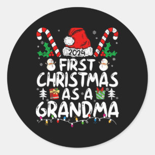 Erste Weihnachten als Oma-Familie passt neu Runder Aufkleber