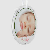 Erste Weihnachten als Oma-Foto-Script Ornament (Vorderseite)