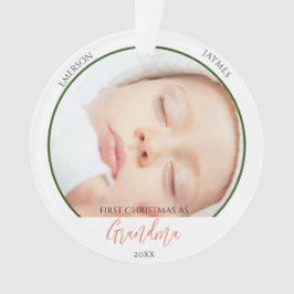 Erste Weihnachten als Oma-Foto-Script Ornament