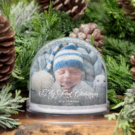 Erste Weihnachten als Oma Kalligraphie 2-Foto Schneekugeln