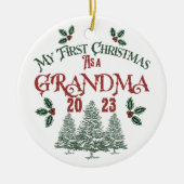 Erste Weihnachten als Oma Keramik Ornament (Vorne)