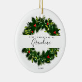 Erste Weihnachten als Oma Moderne Kleider Custom Keramik Ornament (Rechts)