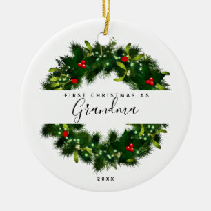 Erste Weihnachten als Oma Moderne Kleider Custom Keramik Ornament
