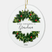 Erste Weihnachten als Oma Moderne Kleider Custom Keramik Ornament (Links)