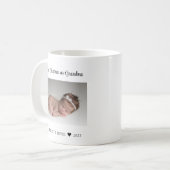 Erste Weihnachten als Oma New Baby Foto Kaffeetasse (Vorderseite Links)