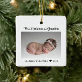 Erste Weihnachten als Oma New Baby Foto Keramikornament