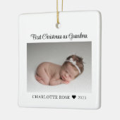 Erste Weihnachten als Oma New Baby Foto Keramikornament (Links)