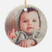 Erste Weihnachten als Oma Pine Wreath Birch Foto Keramik Ornament (Hinten)