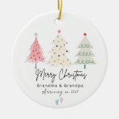 Erste Weihnachten als Oma und Opa-Ornament Keramik Ornament (Vorne)