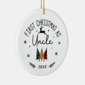 Erste Weihnachten als Onkel-Foto Keramik Ornament (Rechts)