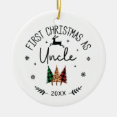 Erste Weihnachten als Onkel-Foto Keramik Ornament (Vorne)