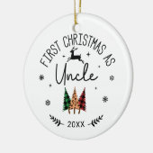 Erste Weihnachten als Onkel-Foto Keramik Ornament (Links)