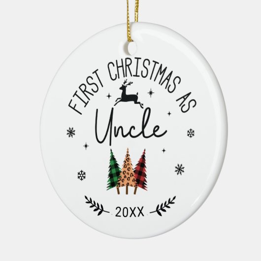 Erste Weihnachten als Onkel-Foto Keramik Ornament (Links)