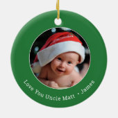 Erste Weihnachten als Onkel-Foto Keramik Ornament (Hinten)