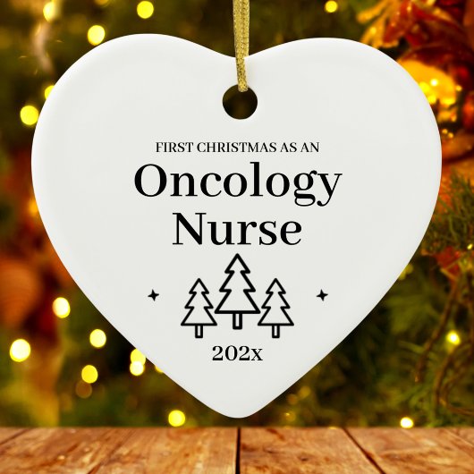 Erste Weihnachten als Onkologie Nurse Herz Keramik Ornament