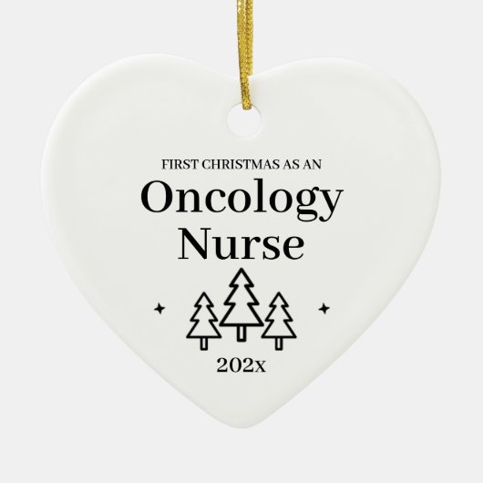 Erste Weihnachten als Onkologie Nurse Herz Keramik Ornament (Vorne)
