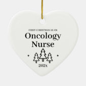 Erste Weihnachten als Onkologie Nurse Herz Keramik Ornament (Hinten)