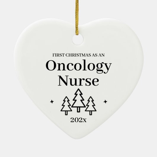 Erste Weihnachten als Onkologie Nurse Herz Keramik Ornament (Hinten)
