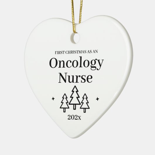 Erste Weihnachten als Onkologie Nurse Herz Keramik Ornament (Links)