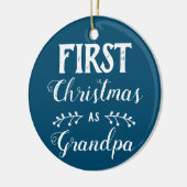 Erste Weihnachten als Opa blau mit dem Foto des Ba Keramik Ornament (Links)