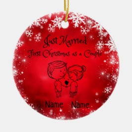 Erste Weihnachten als Paar - nur verheiratet Keramik Ornament