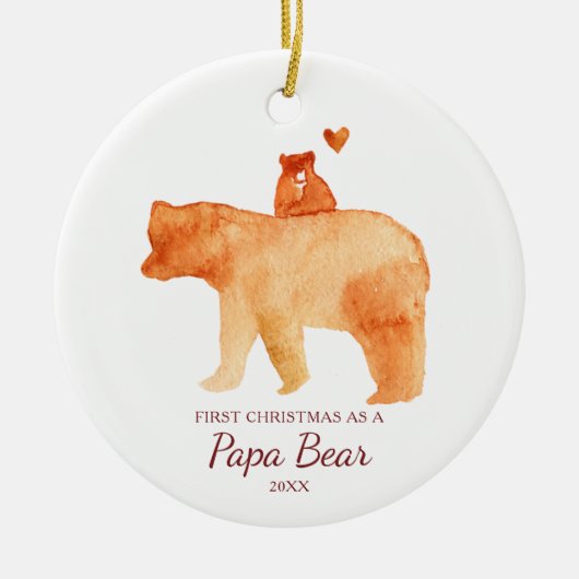 Erste Weihnachten als Papa-Bär, der Daddy ist  Keramik Ornament (Vorne)