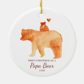 Erste Weihnachten als Papa-Bär, der Daddy ist  Keramik Ornament (Hinten)