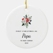 Erste Weihnachten als Papa | Einfach und elegant Keramik Ornament (Hinten)