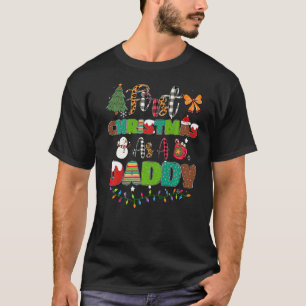 Erste Weihnachten als Papa Leopard Karierte Weihna T-Shirt