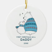 Erste Weihnachten als Papa Personalisierten Winter Keramik Ornament (Vorne)