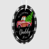 Erste Weihnachten als Papa Red Truck Ornament (Vorderseite)