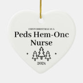 Erste Weihnachten als Peds Hem Onc Krankenpflege Keramik Ornament (Hinten)