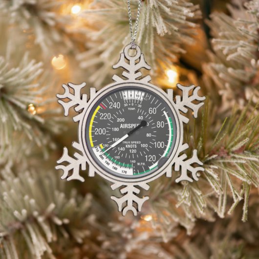 Erste Weihnachten als Pilot Schneeflocken Zinn-Ornament (Baum)