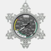 Erste Weihnachten als Pilot Schneeflocken Zinn-Ornament (Vorderseite)