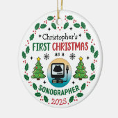Erste Weihnachten als Sonographin-Individuelle Nam Keramik Ornament (Links)