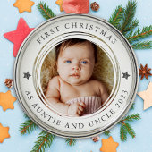 Erste Weihnachten als Tantchen & Onkel-Foto Ornament Aus Metall