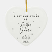 Erste Weihnachten als Tantchen und Onkel-Foto Keramik Ornament (Vorne)